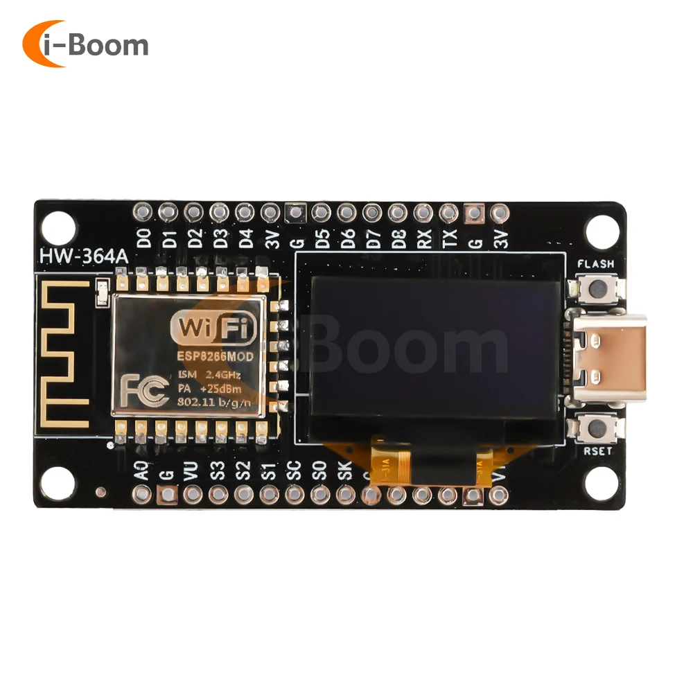 Nodemcu ESP8266 Development Board Serial WIFI Module CH340G Chip USB/Type-C Interface With 0.96-inch OLED Screen