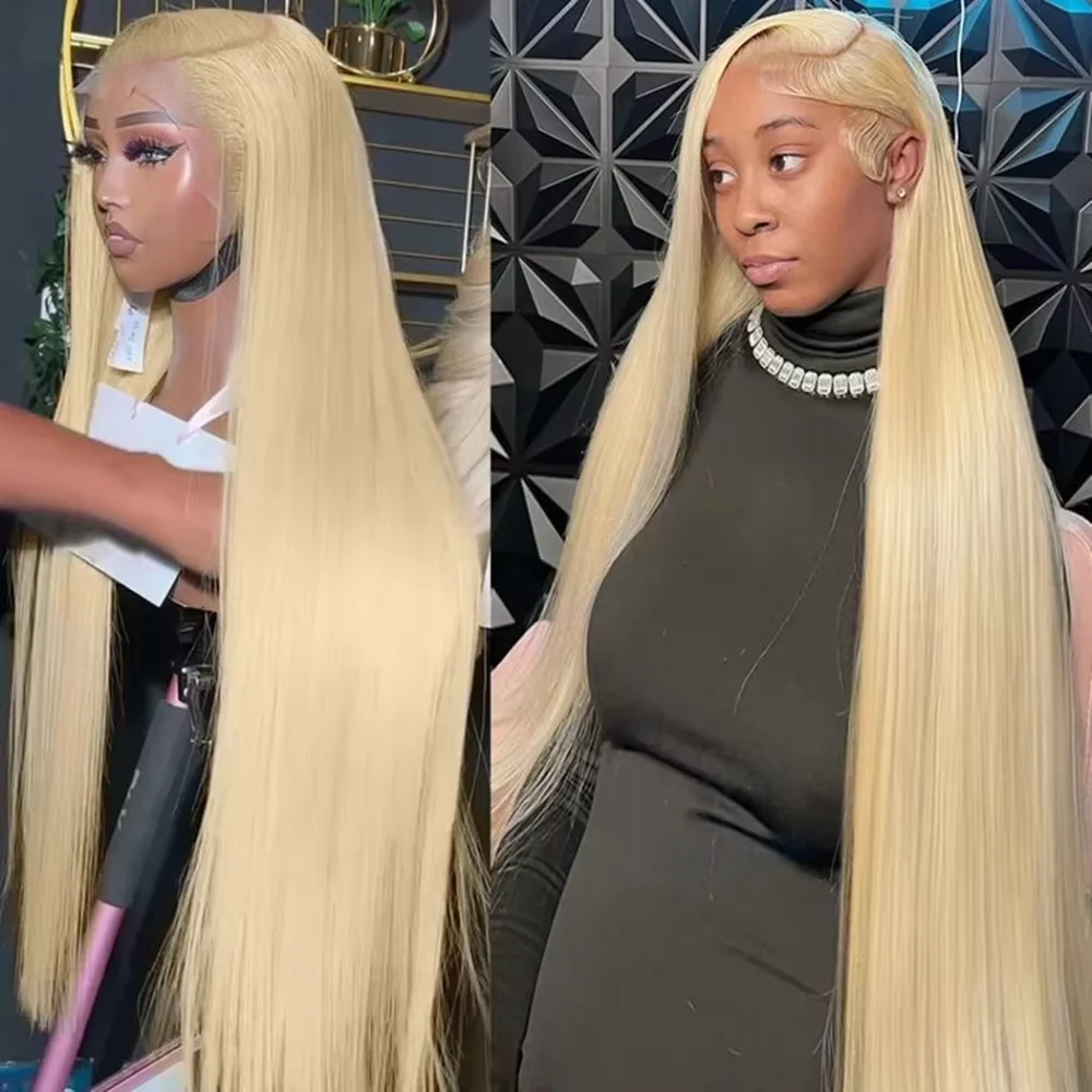 200% الكثافة البرازيلي 30 بوصة 613 شقراء 13x4 HD الدانتيل الجبهة خصلات الشعر المستعار الإنسان قبل قطعها مستقيم غلويليس الدانتيل شعر مستعار أمامي النساء