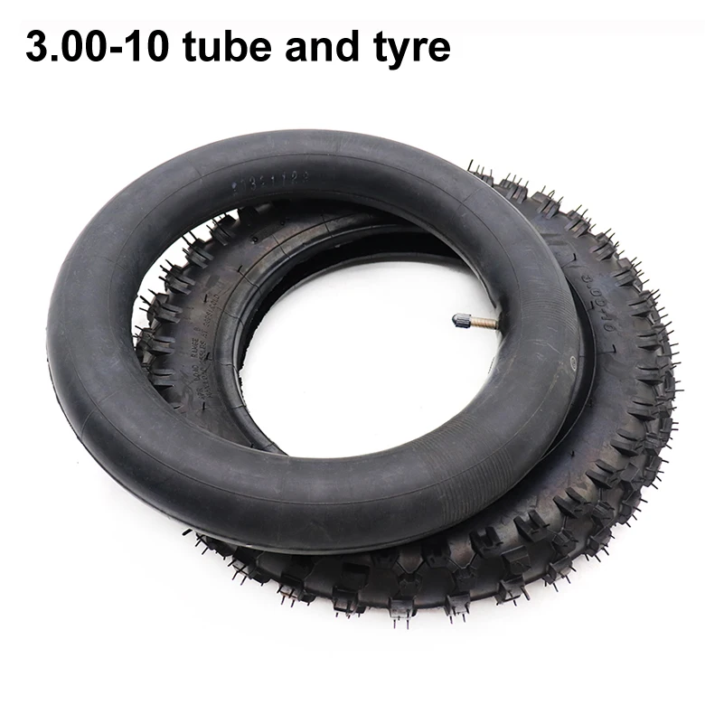 3.00-10 Tyre with Inner Tube For Motocross Racing Motorcycle Dirt Pit Bike Atomik SSR SDG GY6 Scooter 80/100-10