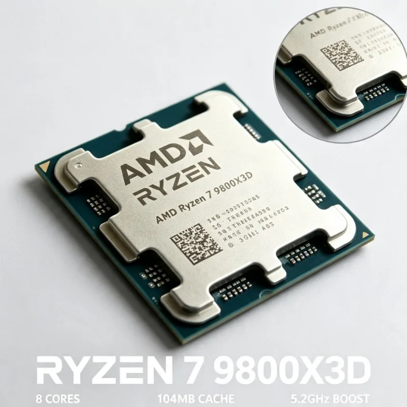 Procesador para Juegos en Línea, Multi-thread, AMD Ryzen 7 9800X3D, 8C16T, 4.7GHz, 120W, AM5, DDR5, Gran Caché, Sin Ventilador