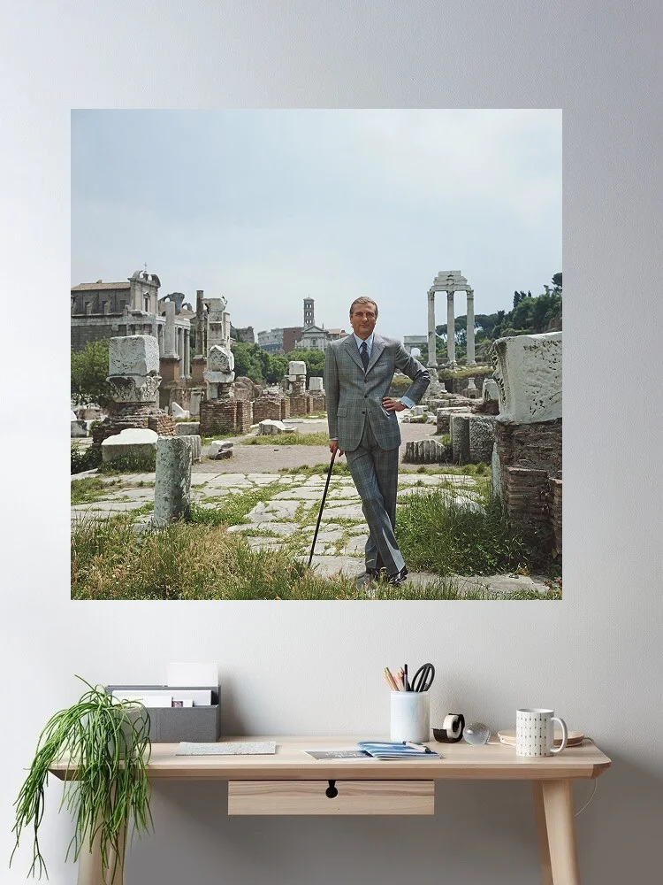 Slim Aarons 'A Roman Prince', Print Art Canvas Poster, Living Room, Home Wall Decor Picture