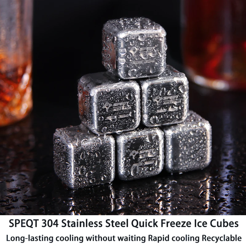 SPEQT Stainless Steel Ice Cubes Instant Ice Pellets Chilled Coke Ice Balls Tartar Whiskey Metal Food Grade Long Lasting Freeze