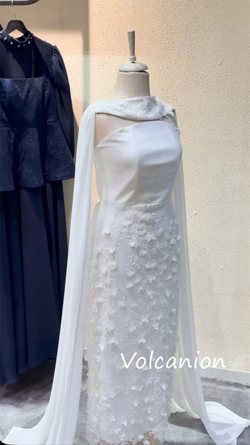 Customized Exquisite Jersey Flower Pleat Straight Strapless Long Dresses Bespoke Occasion High Quality