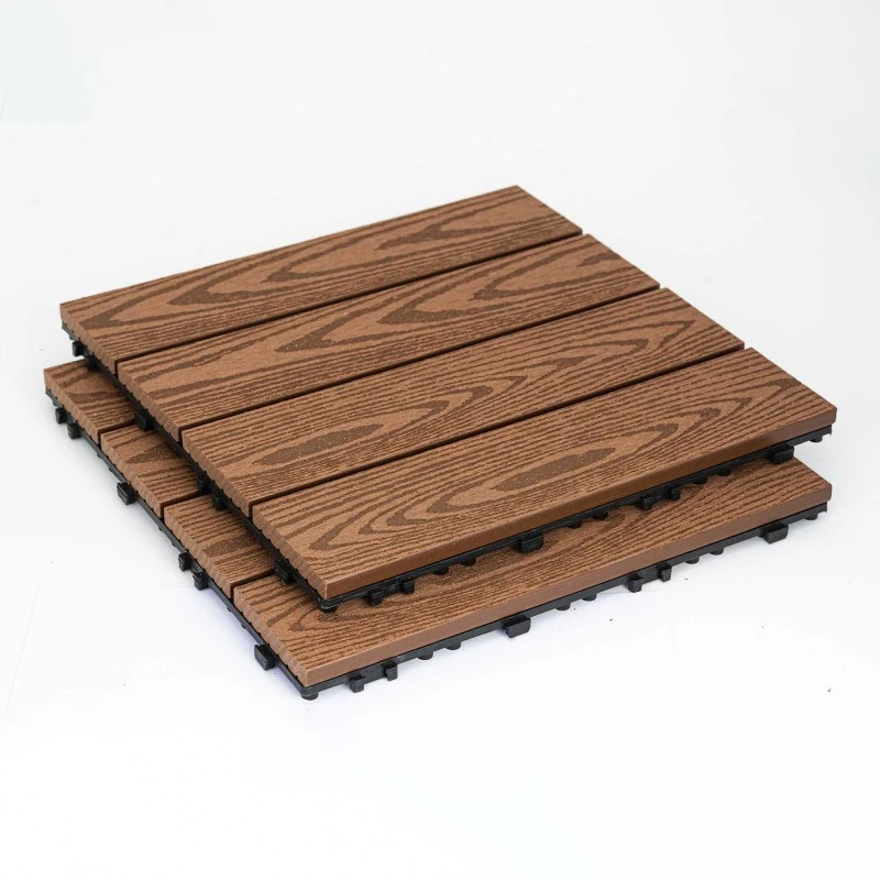 

DIY Snap-on Deck Tiles Composite Wood Flooring Suitable for Outdoor Balconies and Patios Easy-to-install Plastic Wood-look Tiles