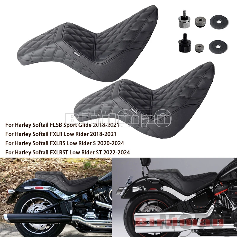 6.3 lbs Motorcycle Driver Passenger 2-Up Seat Pads Rear Fender Washer Cushion For Harley Softail FLSB FXLR FXLRS and FXLRST 18+