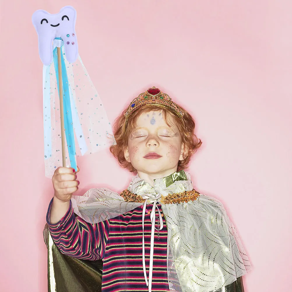 

2pcs Tooth Fairy Wand Party Dress-Up Performance Prop Colorful Tooth-Shaped For Birthday Wedding Cosplay