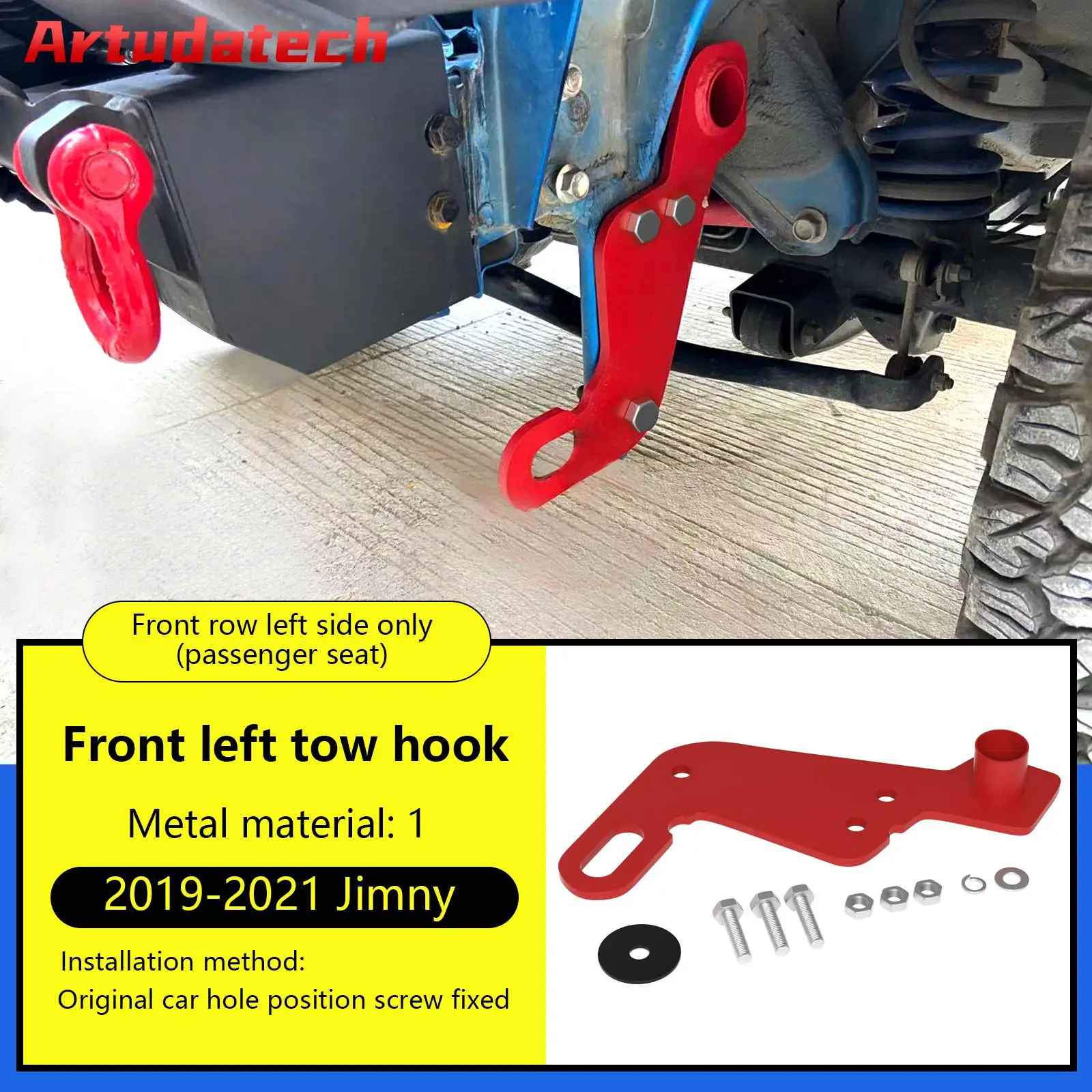 Artudatech Left Front Towing Hitch Trailer Hitch For Suzuki Jimny JB64W JB74 2019 2020 2022 2023