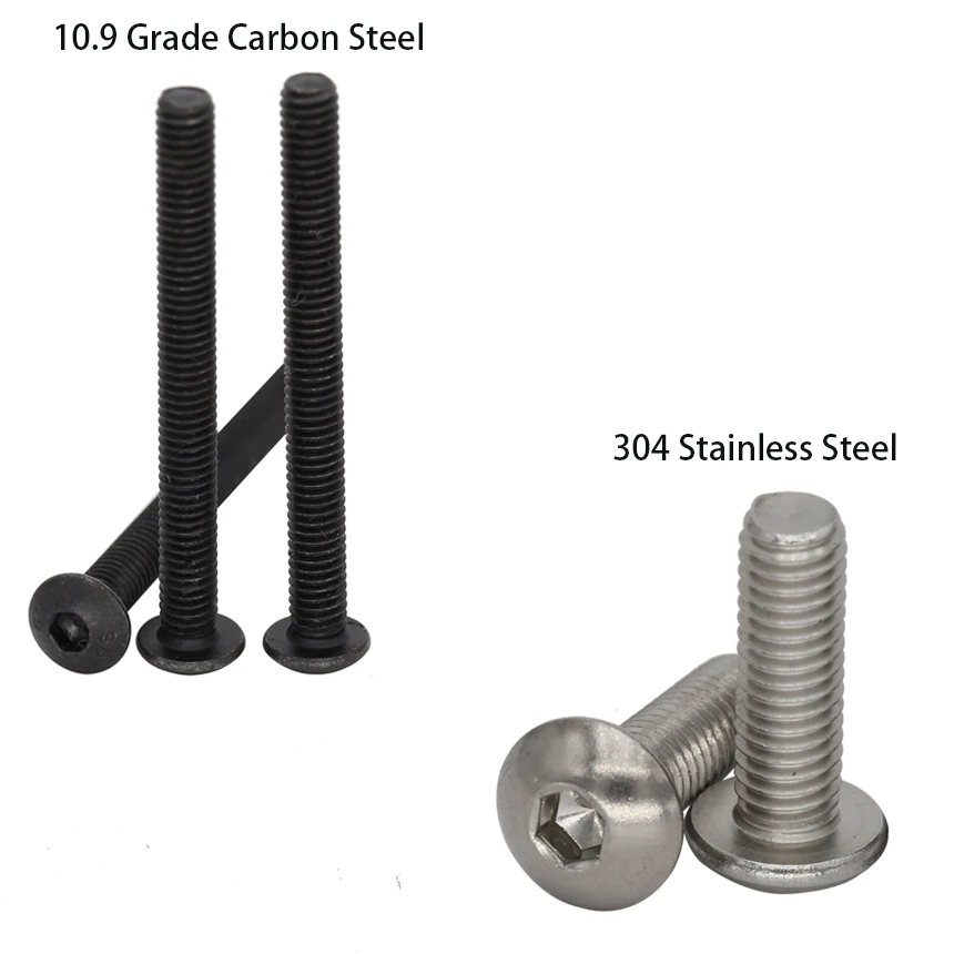 

M2 M2.5 M3 M4 M5 M6 M8 ISO7380 Black 10.9 Grade 304 A2 Stainless Steel Hex Hexgaon Socket Button Round Allen Head Bolt Screw