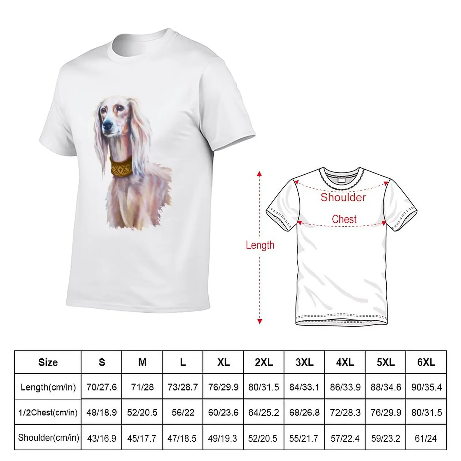 Saluki Painting. T-Shirt summer top blanks t shirts men