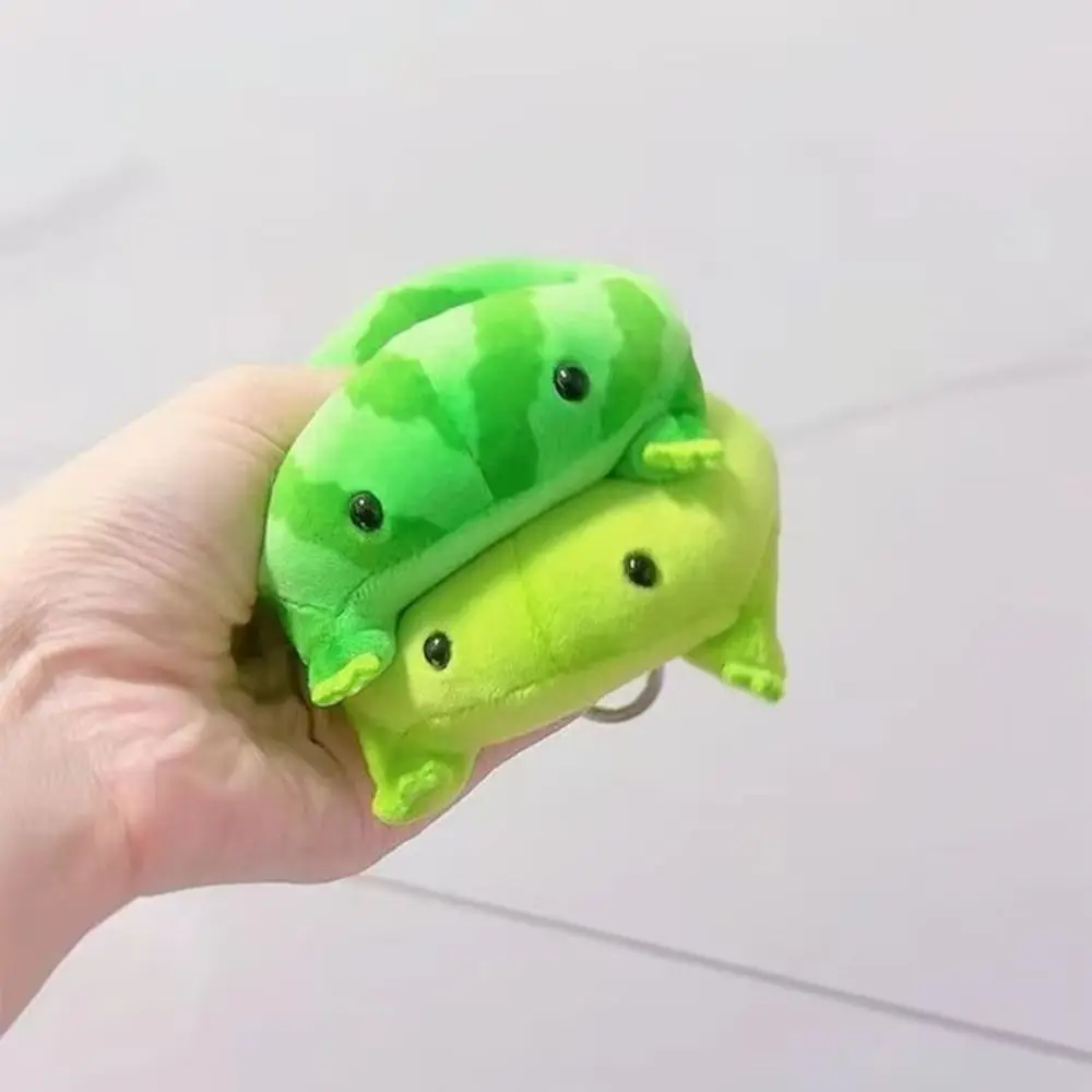 

Cartoon Style Green Frog Green Color Soft Material Frog Keychain PP Cotton Fluffy Texture Stuffed Animal Birthday Gifts