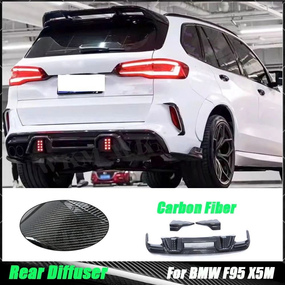 ألياف الكربون الحقيقية الناشر الخلفي الخائن الجانبية لسيارات BMW F95 X5M F96 X6M 2020 2021 2022 2023 2024 قطع غيار السيارات الخارجية ضبط السيارات