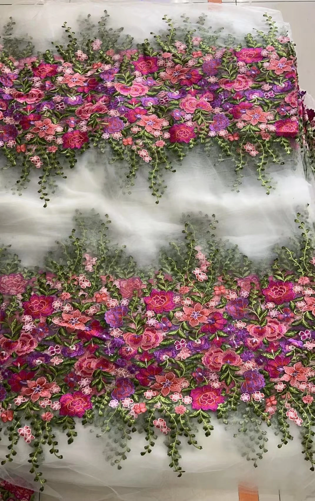 5Yards Latest Best Quality Delicate Embroidered Austria Lace Very Soft Mesh Tulle Fabric For Party Evening Dresses NN_1928