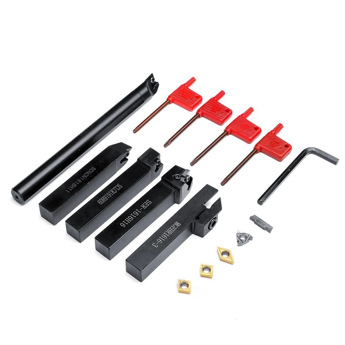2025+5Pcs 16mm Lathe Turning Tool Holder Boring Bar Lathe Cutting Tool Set Lathe Cutter Set Turning Tool Set
