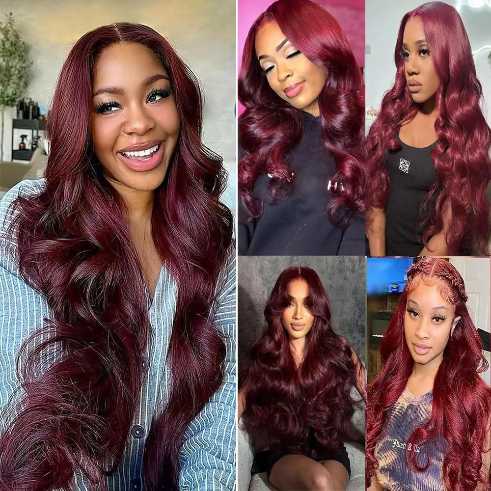 99j بورجوندي الجسم موجة حزم الشعر البشري البرازيلي 100% غير المجهزة الخام شعر بشري لعذراء متموج حزم مزدوجة نسج ملحقات #6