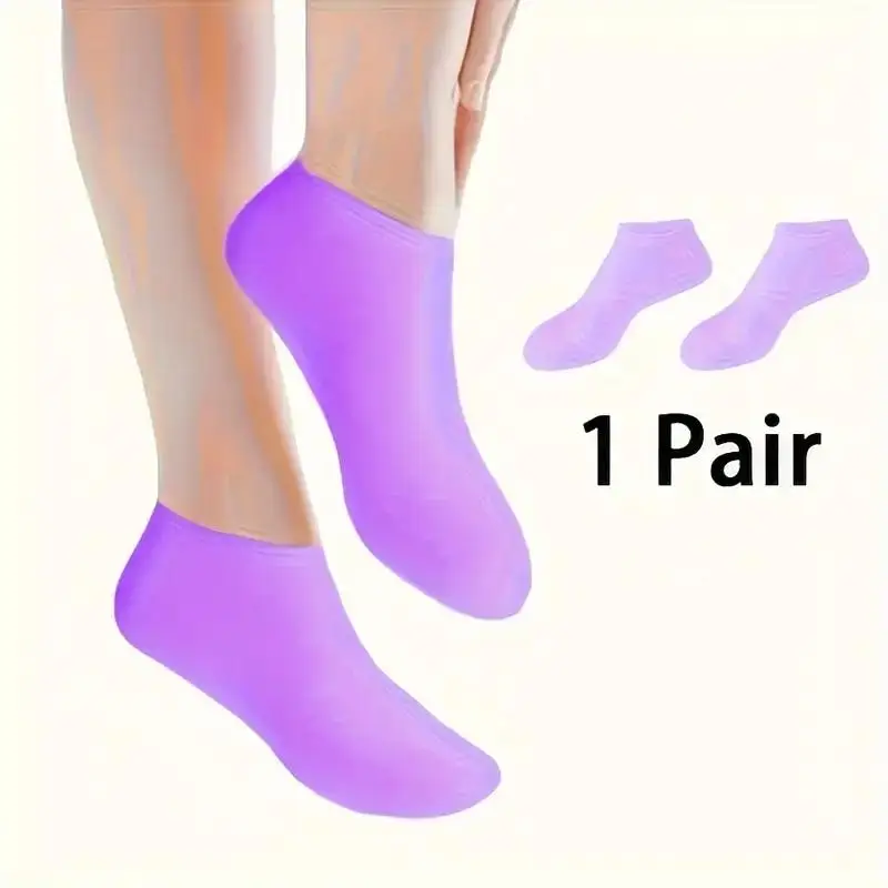 1Pair Silicone Moisturizing Foot Socks For Dry Cracked Feet Foot Care Socks Spa Pedicure Socks Massage Moisturizing Gel Socks+~ view 2