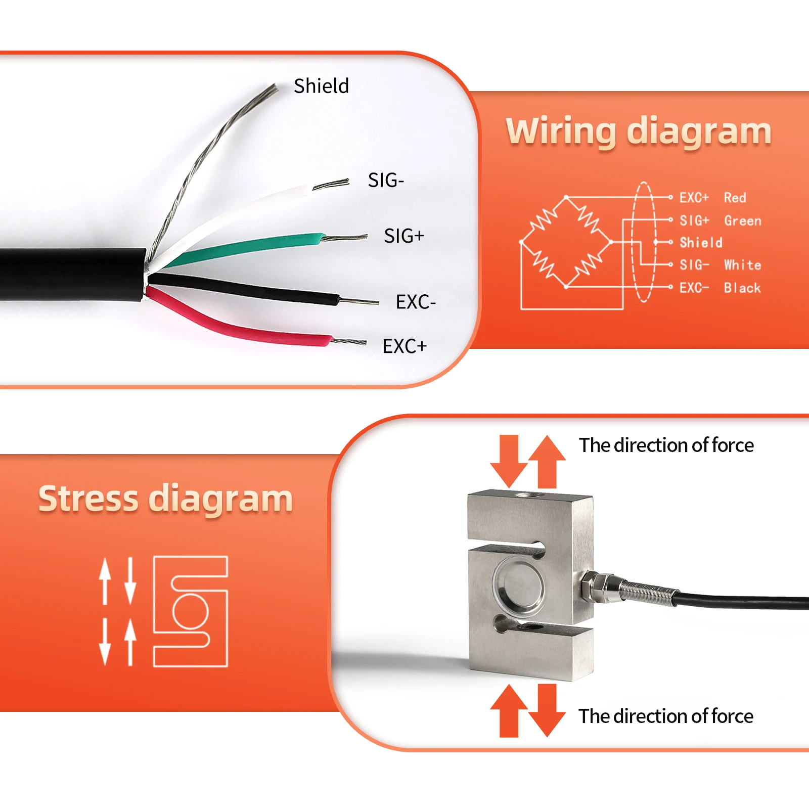 Indicator display+Load Cell S Type Pressure Tension Sensor Combination set 200kg 300kg 500kg 1000kg 2000kg