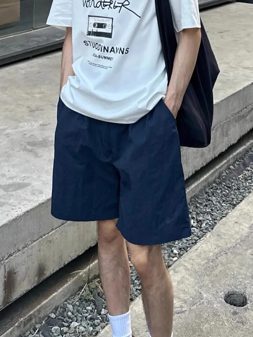 

American Sle Outdoor Qui Dry Dstring orts Men Summer Lightweight Breathable Loose Casual Five-Quarter Beach Pants