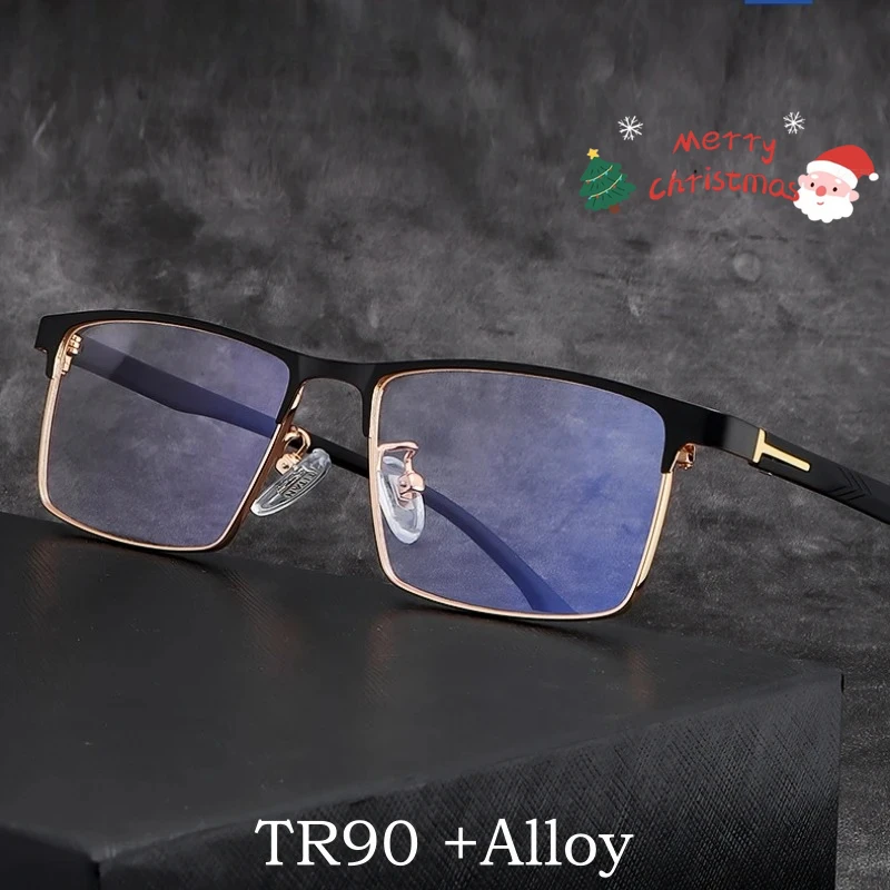 

OLLYMURS Новая сверхлегкая деловая оправа для очков из сплава Tr90, мужская модная квадратная оптическая оправа для очков по рецепту