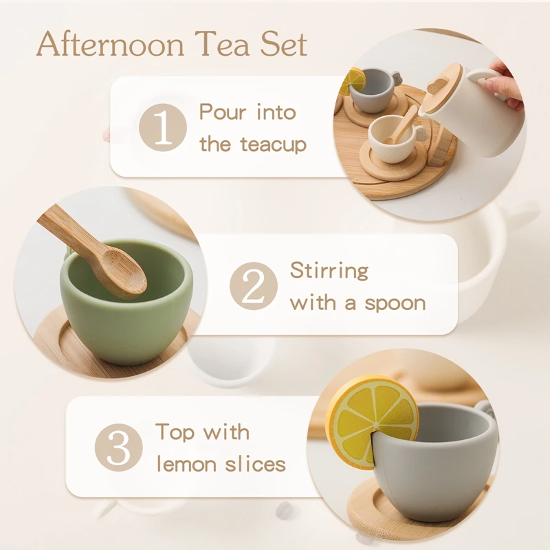 Montessori Wooden Tea Set for Kids 3