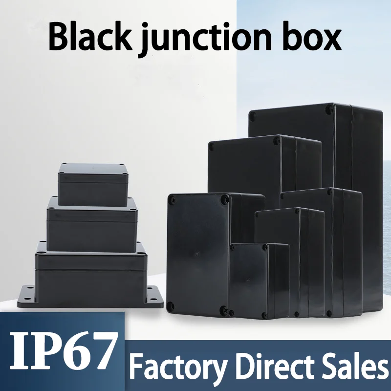 ABS Black Outdoor Waterproof Enclosure Plastic Box Electronic Project Instrument Case Electrical Project Box Junction Box Housin
