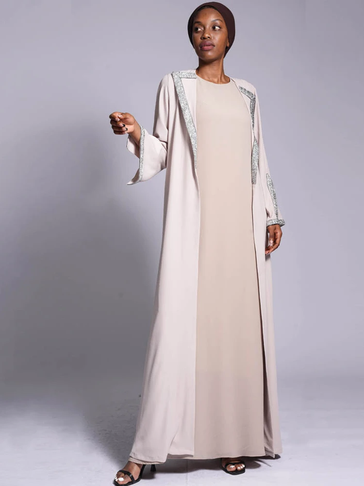 Eid Muslim Women Loose Sequins Dress Abaya Party Dresses Ramadan Abayas Caftan Kaftan Elegant Vestidos 2023 New Dubai Arab