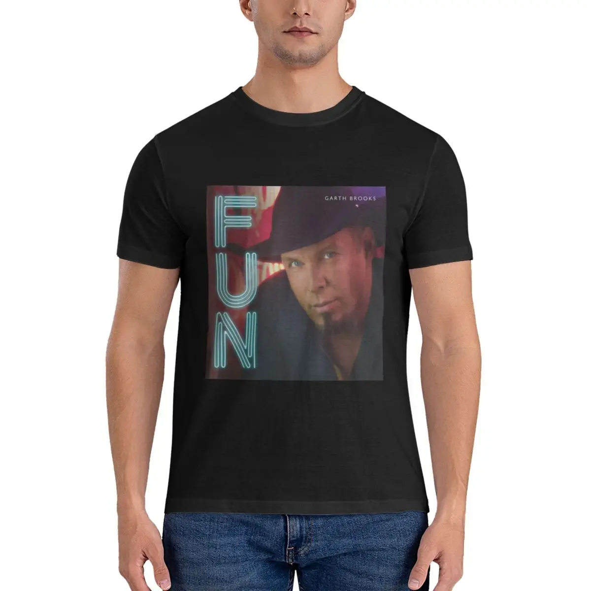 Garth Brooks Classic B T-Shirts Men Pure Cotton Tee Shirt Crew Neck Short Sleeve T Shirts Gift mens clothing tops fugees