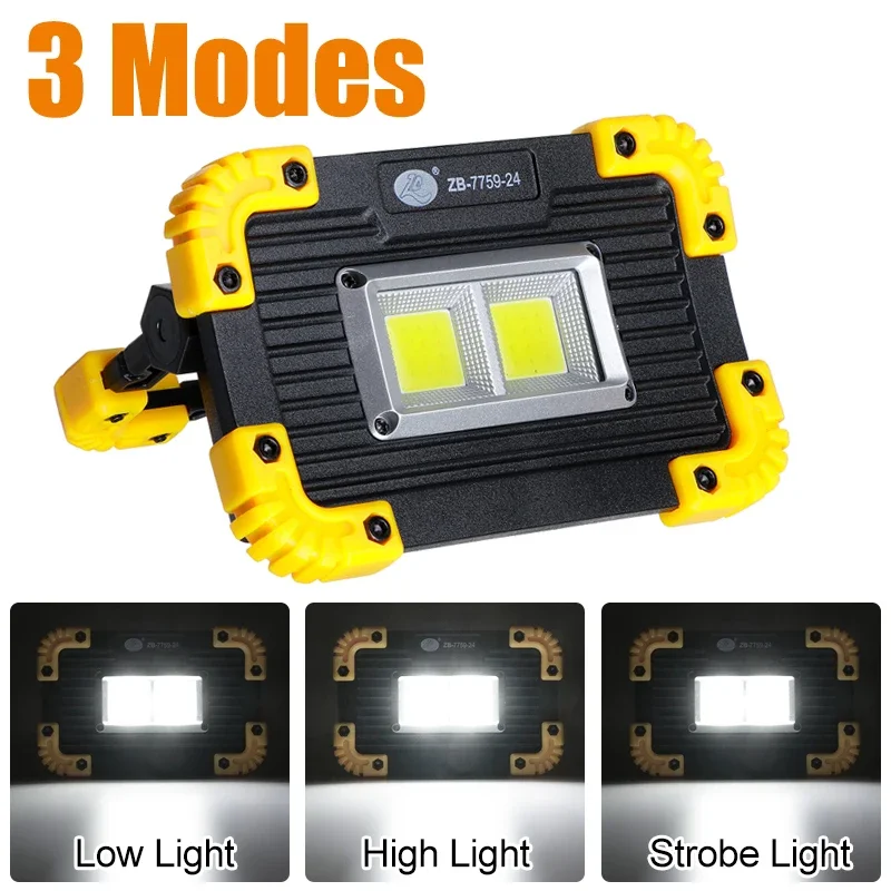 

350W USB Rechargeable/Battery Type LED Work Light 3 Modes Waterproof Emergency Flood Lamp Floodlight Outdoor Camping Portable