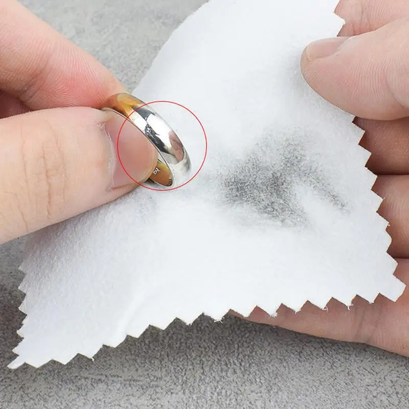 Jewelry Cleaning Cloth 8x8cm 100pcs Soft Non Scratch Polishing Wipe For Silver Gold Watch Maintenance