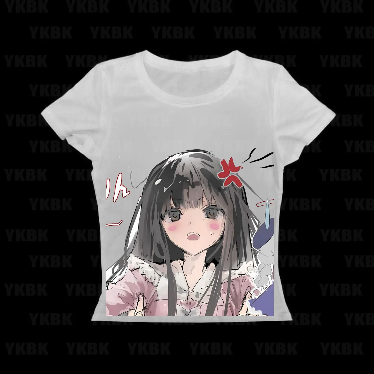 

Y2k Women 90s Kpop Goth Baby Tees Vintage Goth Anime Girl printing Emo Clothes Clothing Baby Tees Tops Women's T-shirts Harajuku