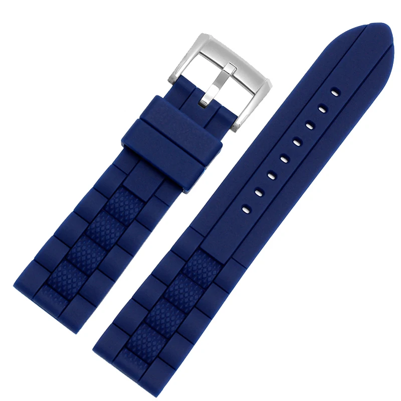 For CITIZEN Blue Angel Watchband AT8020-54L/8020-03L/JY8078 soft waterproof Silicone Watch Strap Men Blue black Bracelet 22mm 23