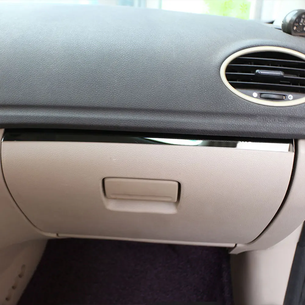 Car Stainless Steel Car Glove Box Decoration Trim Glovebox Cover Sticker for Ford Focus 2 MK2 2005 - 2011