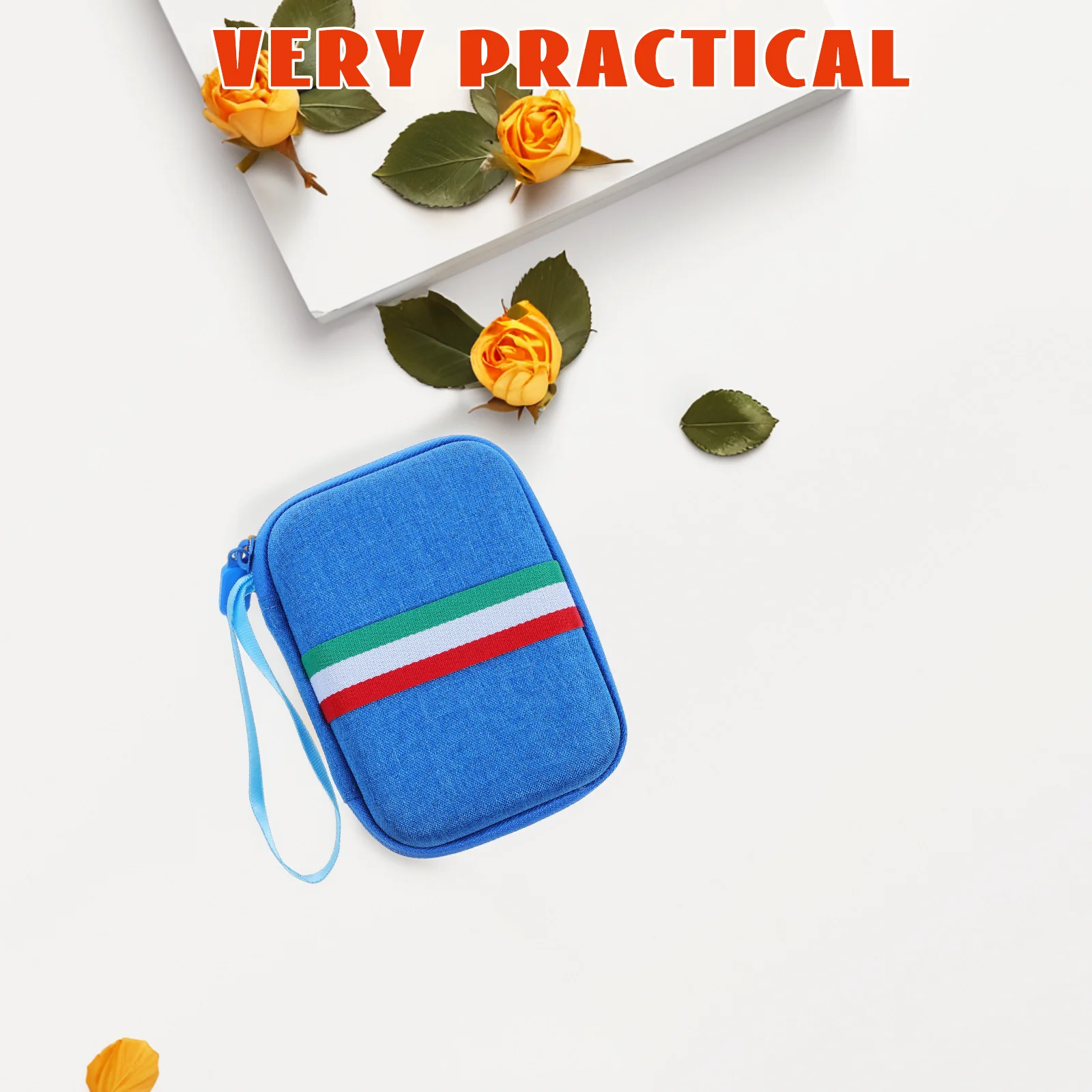 حقيبة تخزين عداد السكر في الدم، حقيبة محمولة مدمجة للأجهزة الصغيرة، مجموعة اختبار طبية للسفر، تصميم بسحاب، أداة سوداء