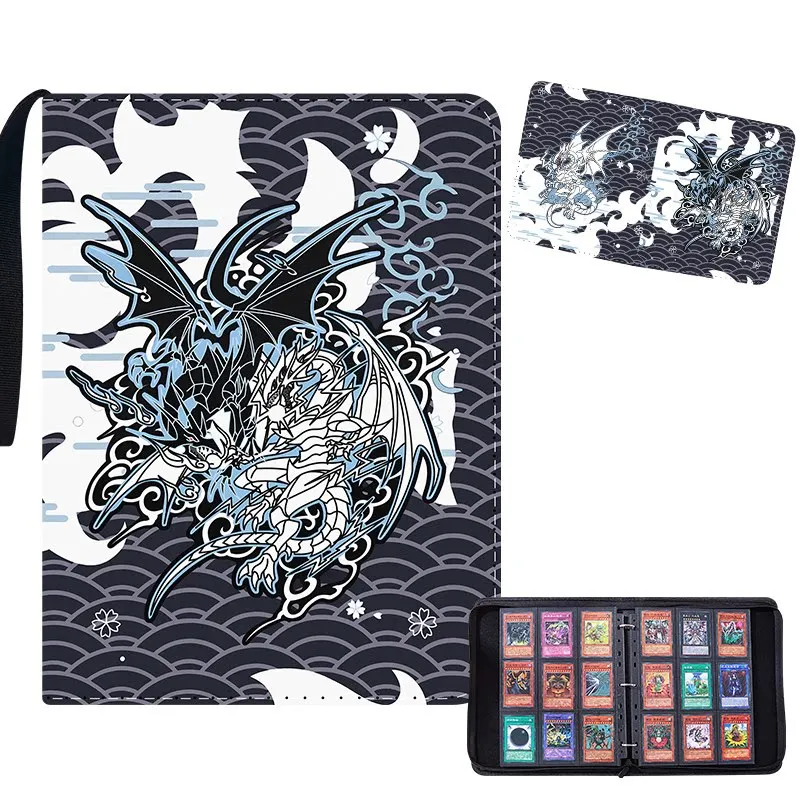 400pcs Red-Eyes Black Dragon Card Book Large Capacity Yu-Gi-Oh! TVG OCG Trading Card Pu Leather Zipper Storage Collection Gifts