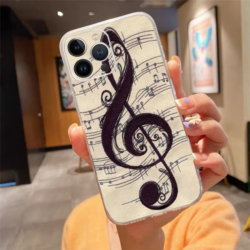 

Phone Case For iphone 17 Pro Max Air 17 16 15 14 13 Pro Max 15Plus 15 16 Pro Music note piano