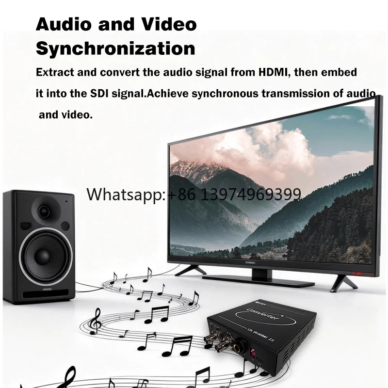 Pro Broadcast 12G-SDI to HDMI 2.0 Bidirectional Converter 4K60 with Audio Embed/De-embed & SDI Loop-out for Studio