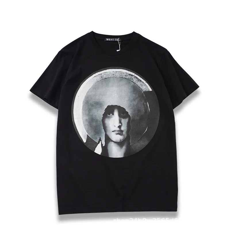 New Novelty 20ss Men Virgin Mary Cross T Shirts T-Shirt Hip Hop Skateboard Street Cotton T-Shirts Tee Top Kenye #29