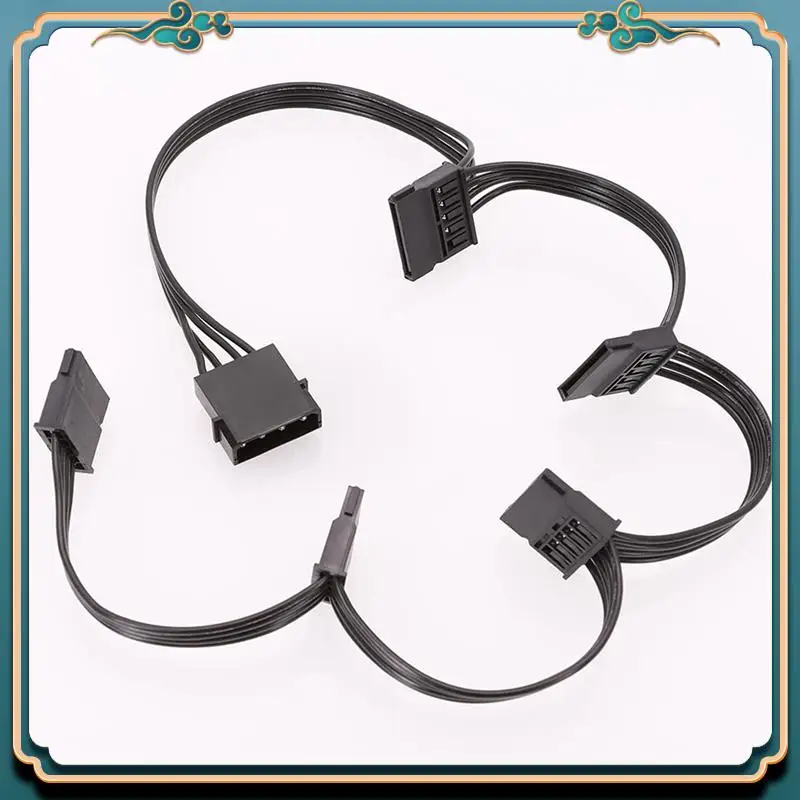 ABJG-8PCS Molex 4Pin IDE To 5 SATA 15Pin Hard Drive Power Supply Splitter Cable For DIY PC Sever 18AWG 4-Pin To 15-Pin Power