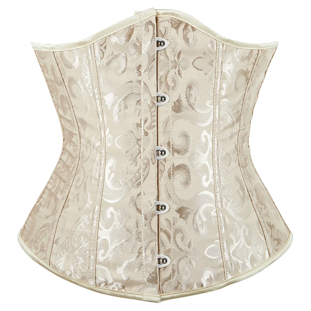 Jacquard Underbust Corset Cupless Waist Trainer Sliming Shaperwear Bustier Plus Size Corselet