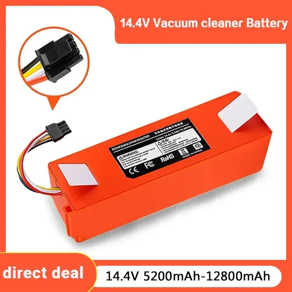 

For Xiaomi Roborock brr 2p4s 5200s 14.4V 12800mAh Robotic Vacuum Cleaner Replacement Battery S55 S60 S65 S50 S51 S5 MAX S6 Parts