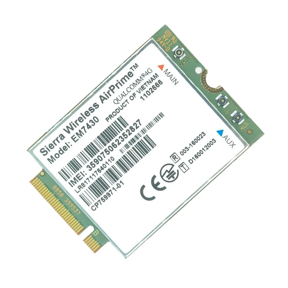 Unlocked EM7430 LTE Cat6 M.2 Module With GNSS 300Mbps 4G WWAN Card For PC Laptop Router Docomo Telstra KDDI Softbank