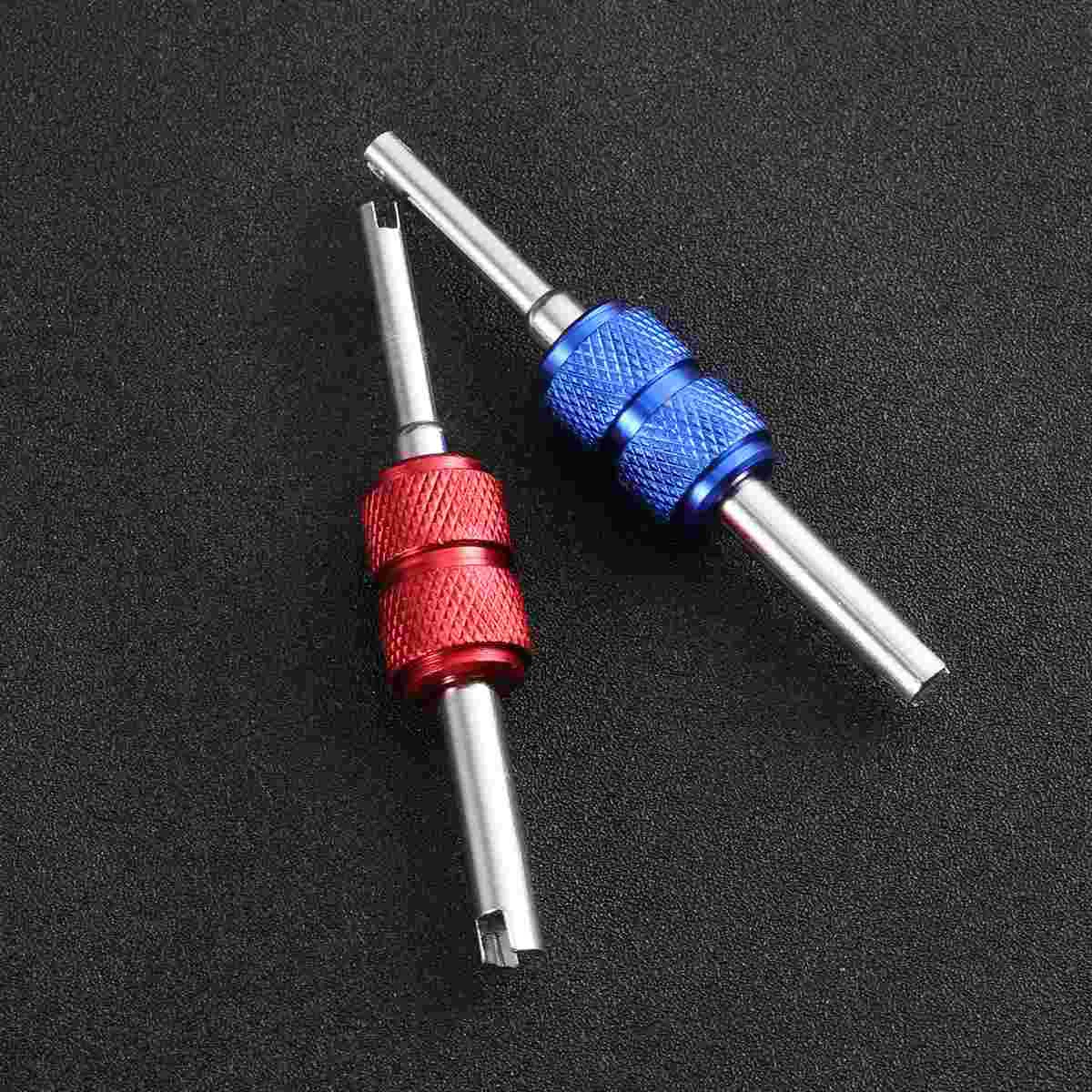 

2 Pcs Car Tire Stem Remover Red and Blue Tool Set Installer Removing Installation Repair ATV Maintenance