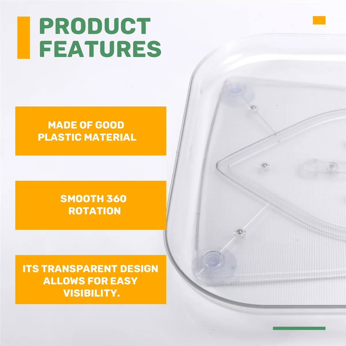 360 °   Susans perezosos giratorios para refrigerador, organizador de nevera Rectangular, bandeja de gabinete, organizadores de refrigerador y