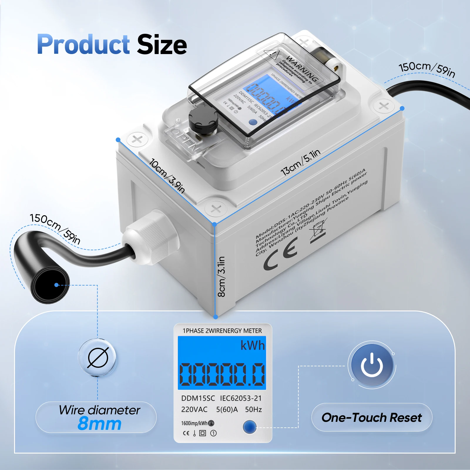 230 فولت 60A المحمول الرقمي الحالي متر المحمول متر CEE في الهواء الطلق كيلوواط ساعة متر مع IP67 مقاوم للماء ، المكونات الصناعية LED الحالي Mete