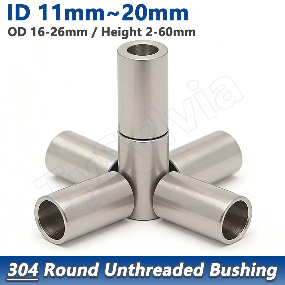 

Inner Dia 11mm~20mm 304 Stainless Steel Bushing Washer Gasket Unthreaded Round Hollow Standoff Spacer Sleeve OD 16~26mm