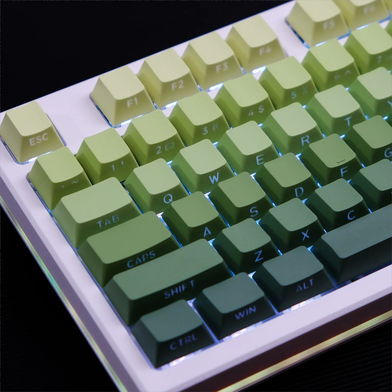 Transparente Gradiente Cor Teclado Mecânico Keycaps, PBT, Sublimação Térmica, Luz, PC Gamer Acessórios, Escritório