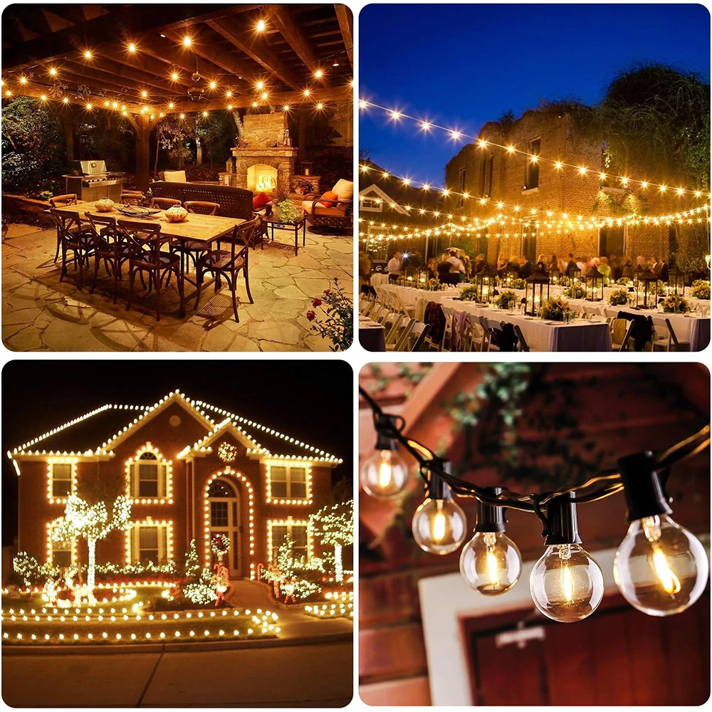 Outdoor Solar String Lights G40 Spherical LED Bulb IP65 Waterproof For Terraces Backyards Porches Balconies Parties Christmas image 6