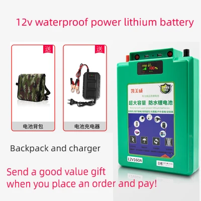 New 30ah 40Ah 80Ah 100Ah 120ah 12V 60Ah LiFePO4 rechargeable waterproof lithium battery pack for sale