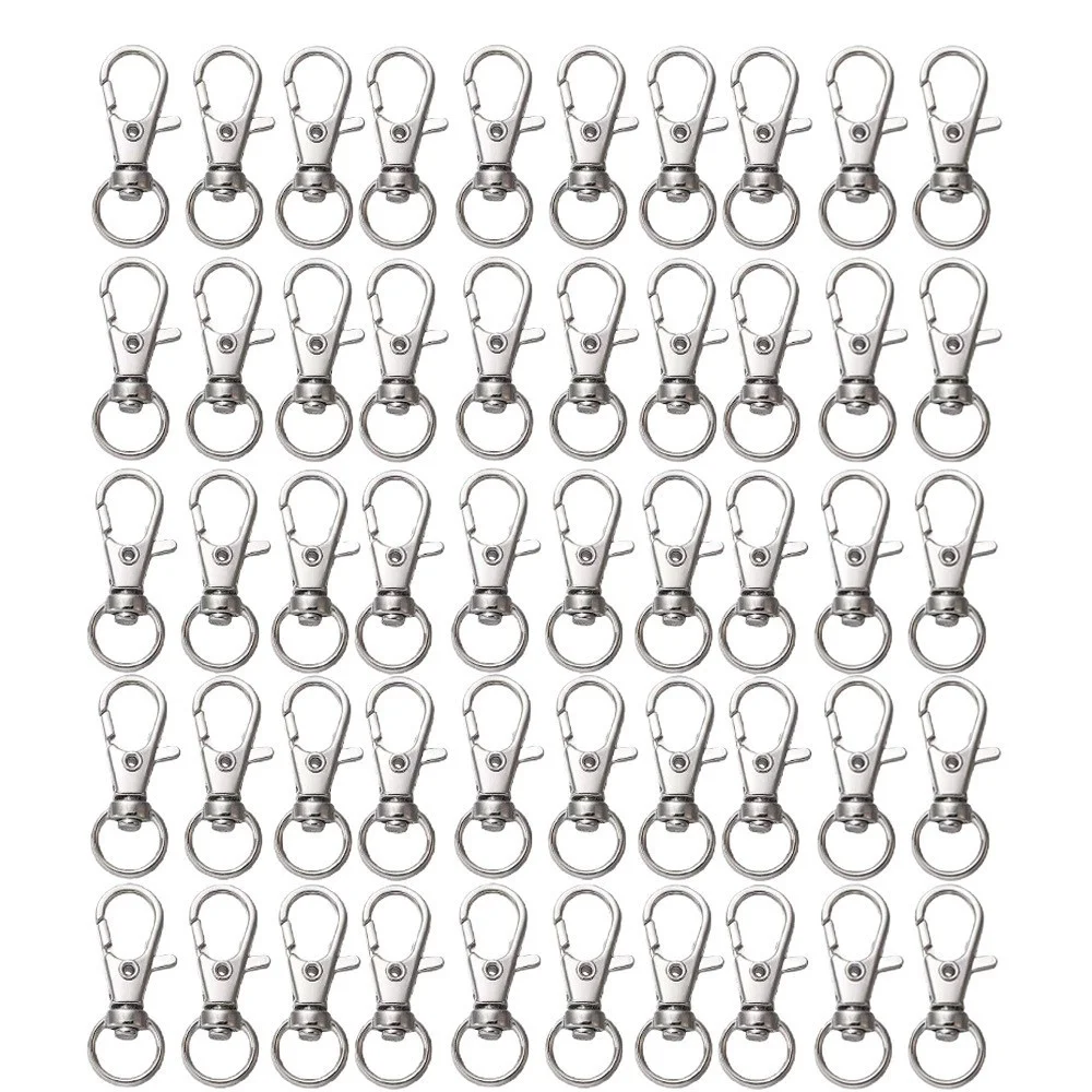 10/20/50/100Pcs Key Chain Clip Hooks Swivel Clasps Lanyard Snap Hook Lobster Claw Clasp for Keychain DIY Jewelry Crafts