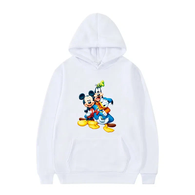 ディズニー ミッキーマウスとドナルドダックの子供用楽しいパーカーとスウェットシャツ、男性と女性向け、ファッショナブルな冬のゆったりとした服