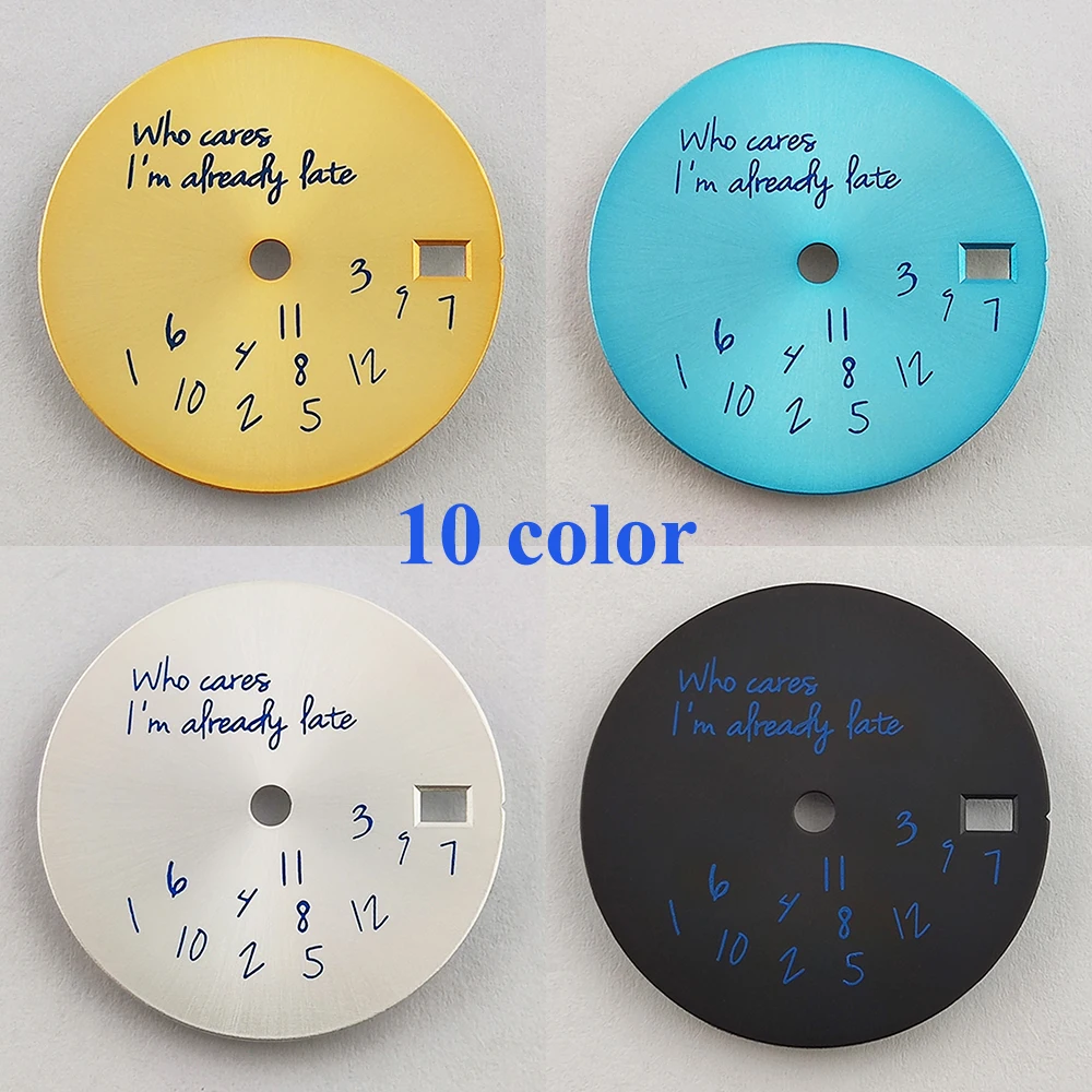 Quadrante dell'orologio da 28,5 mm Chi importa sono già in ritardo Quadrante nh35 Quadrante sterile Parti dell'orologio Nessun logo Quadrante dell'orologio adatto al movimento NH35/NH36